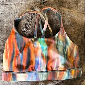 Lululemon Strappy Back Sports Bra Multicolor Print Size 4